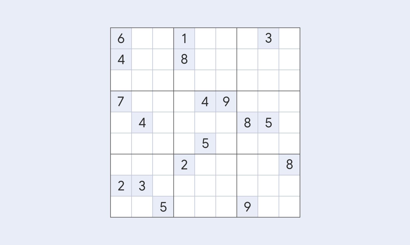 Exemplo de puzzle de Sudoku Mestre