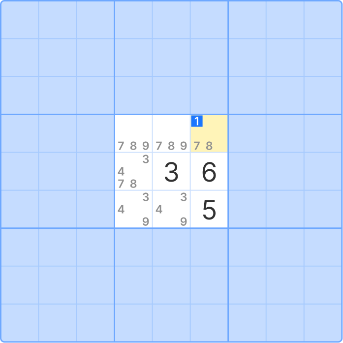 Hidden single - spot the hidden candidate