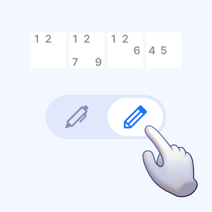 Switch Sudoku input to a pencil mode