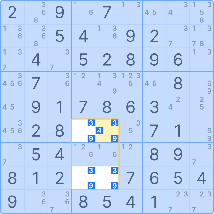 Unique Rectangle type 1 - initial example